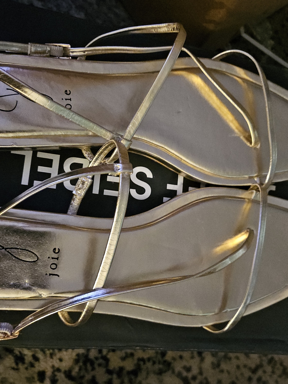 Joie Metallic Gold Strappy Women's Sandals Size 6.5 New